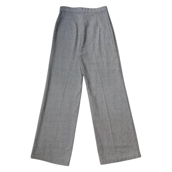 70s vintage highwaisted wide leg trousers wool blend grey Plum Tree flare. - Picture 3 of 5